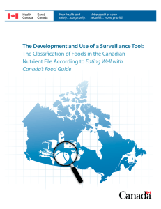 The Classification of Foods in the Canadian Nutrient File