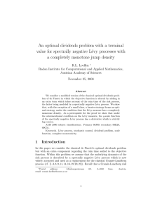 An optimal dividends problem with a terminal value for spectrally