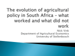 The evolution of agricultural policy in South Africa – what worked