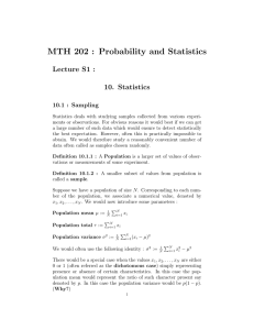 MTH 202 : Probability and Statistics