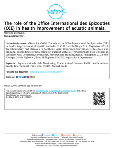 The role of the Office International des Epizooties (OIE) in health