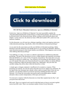 PSY 303 Week 1 Quiz Neurodevelopmental Disorders