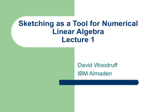 Sketching as a Tool for Numerical Linear Algebra Lecture 1