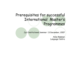 Prerequisites for Successful International Programmes Dec132007ppt