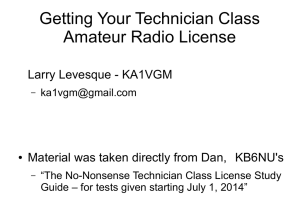 Getting Your Technician Class Amateur Radio License