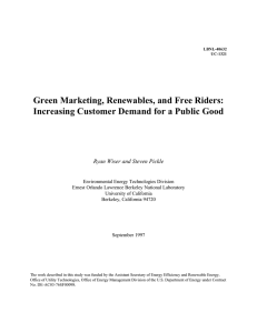 Green Marketing, Renewables, Free Riders