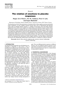 The relation of emotions to placebo responses