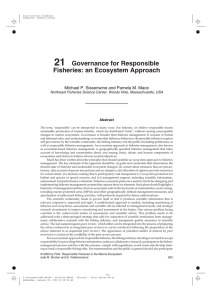 Governance for Responsible Fisheries: an Ecosystem