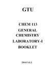 CHEM 113 GENERAL CHEMISTRY LABORATORY