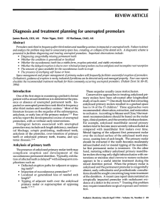 REVIEW ARTICLE Diagnosis and treatment planning for unerupted