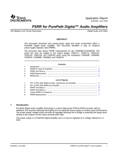 PSRR for Purepath Digital Audio Amplifiers