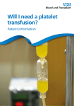 "Will I need a platelet transfusion?" PDF