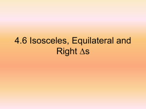 Isosceles, Equilateral and right triangles