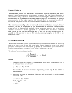 Portfolio Risk and return