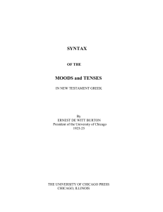 Syntax of Moods and Tenses in New Testament Greek