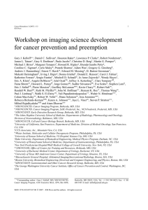 Workshop on imaging science development for cancer prevention