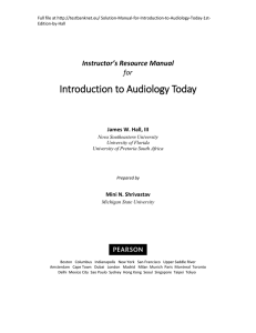 Introduction to Audiology Today