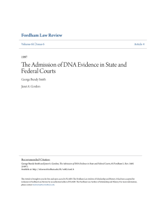 The Admission of DNA Evidence in State and Federal Courts