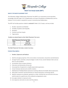 Math Test Study Guide (MPT)