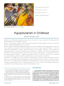 Hypopituitarism in Childhood