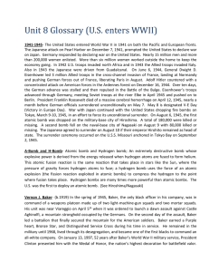 Unit 8 Glossary (U.S. enters WWII) 1941-1945