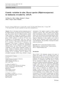 Genetic variation in nineShoreaspecies (Dipterocarpaceae) in