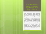 Vertex Form of Quadratic Equations