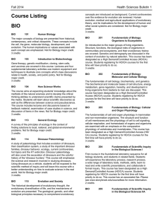Course Listing BIO - Stony Brook University