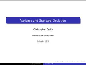Variance and Standard Deviation - Penn Math