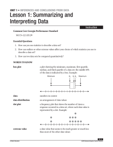 Lesson 1: Summarizing and Interpreting Data