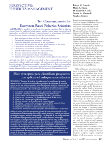 Ten Commandments for Ecosystem-Based Fisheries Scientists Diez