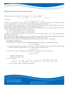 Regular polygons and Fermat primes