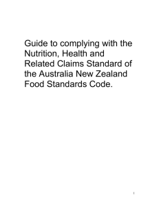 Guide to complying with the Nutrition, Health and Related Claims