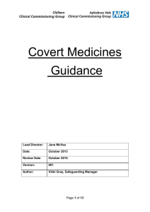 The use of Covert Medication - Care Advice Buckinghamshire