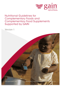 Nutritional Guidelines for Complementary Foods