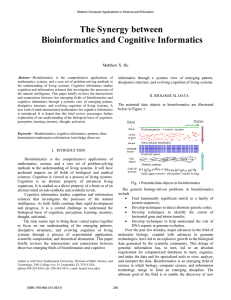 The Synergy between Bioinformatics and Cognitive Informatics