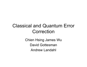 Classical and Quantum Error Correction