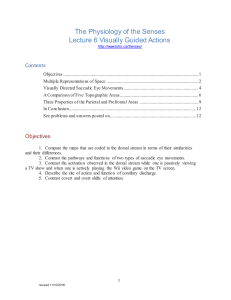The Physiology of the Senses Lecture 6 Visually Guided Actions