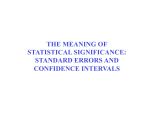 THE MEANING OF STATISTICAL SIGNIFICANCE: STANDARD