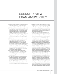 COuRSE REVIEW EXAM ANSWER KEY