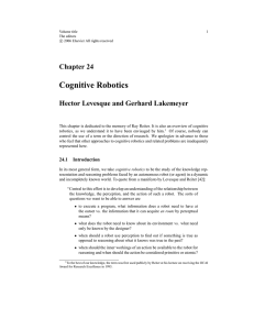Cognitive Robotics - Knowledge