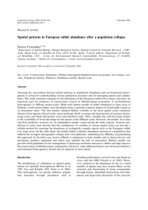 Spatial patterns in European rabbit abundance after a population