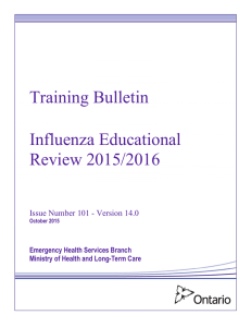 Training Bulletin Influenza Educational Review 2015/2016