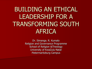 Defining Ethical Leadership - University of the Free State