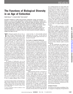 The Functions of Biological Diversity in an Age of Extinction REVIEW
