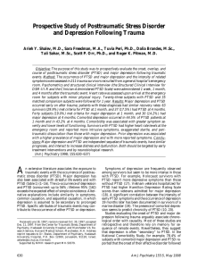 Prospective Study of Posttraumatic Stress Disorder and Depression