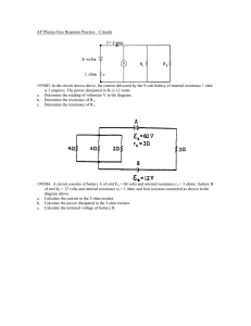 AP Physics Free Response Practice – Circuits 1976B3. In the circuit