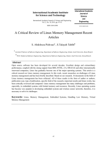 A Critical Review of Linux Memory Management Recent Articles