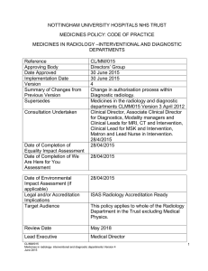 CLMM015 Medicines In The Radiology And Diagnostics Departments