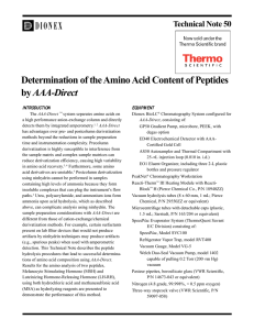 Determination of the Amino Acid Content of Peptides by AAA